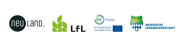 Logos der Veranstaltung - NEU.LAND. LfL. EIT FOOD. BJB