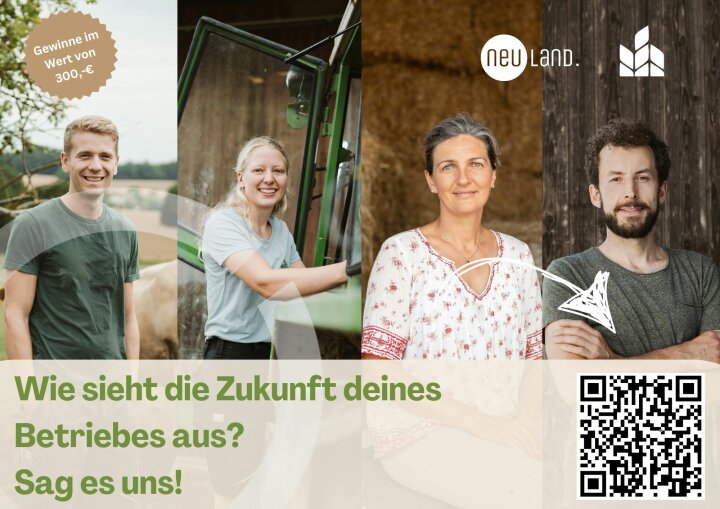 Portrait Personen - Bewerbung der Umfrage mit QR Code